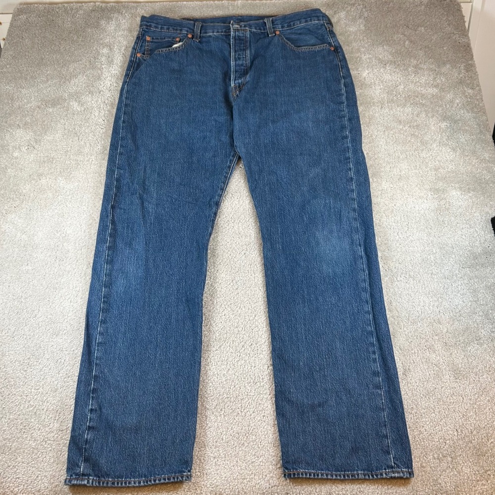 Levi's 501 Original Fit Jeans Mens 40x34 Blue Straight Leg Button Fly Denim Y2K